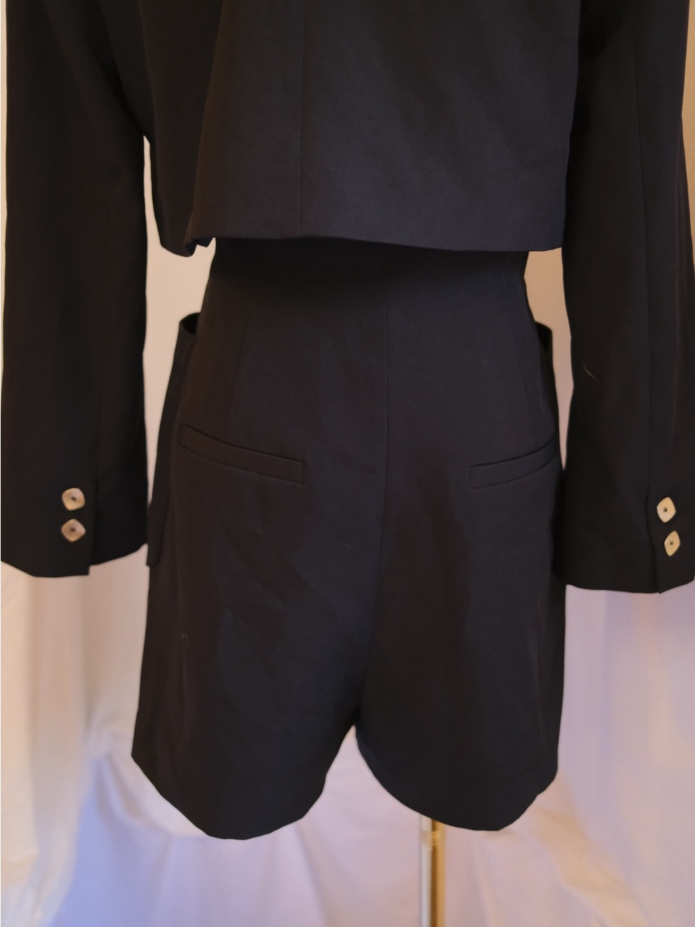 Zara Black Tuxedo Style Romper Tailored Blazer Playsuit S - Picture 10 of 10